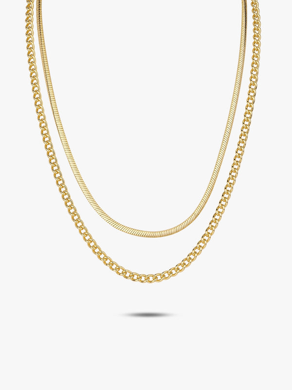 Daily Square Snake Chain Double Layered Necklaces - OOTDY