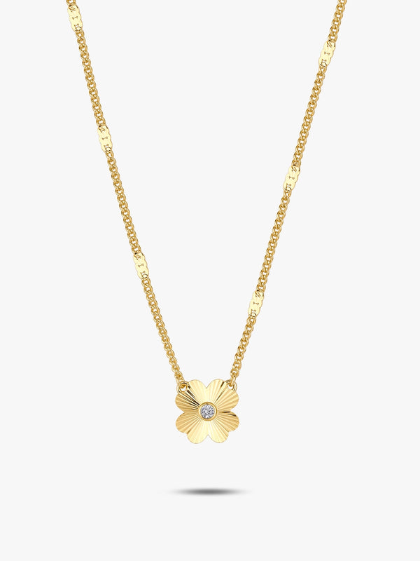 Delicate Clover Sunbeam Pendant Necklace - OOTDY