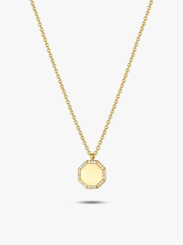 Delicate Mini Octagon Pendant Necklace - OOTDY
