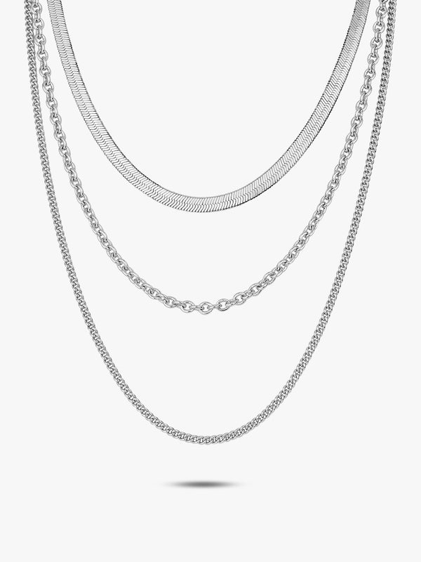 Daily Herringbone Chain Triple Layered Necklaces - OOTDY