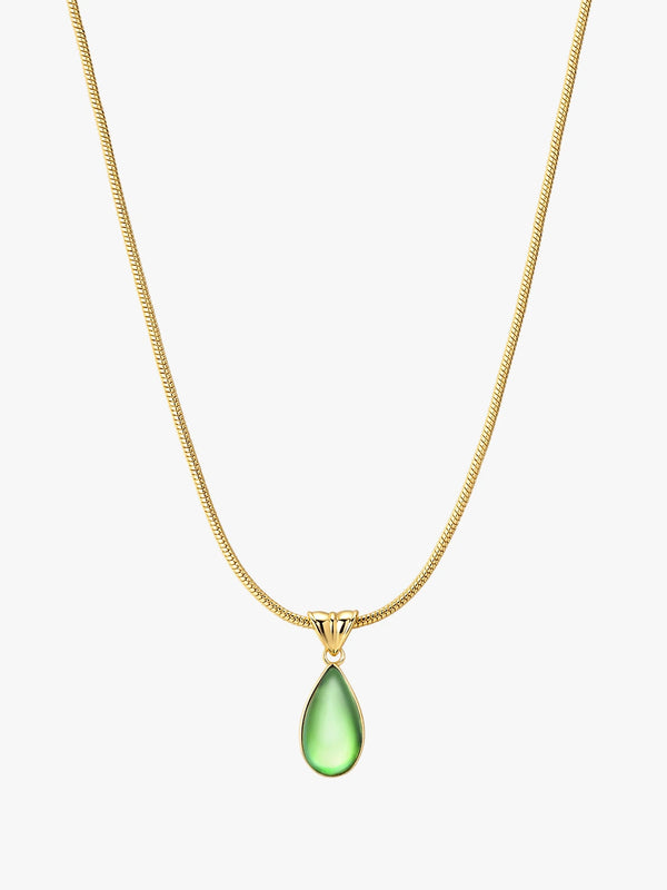 Green Teardrop Pendant Necklace