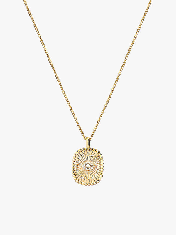 Evil Eye Medallion Necklace - Pendant Necklaces - OOTDY