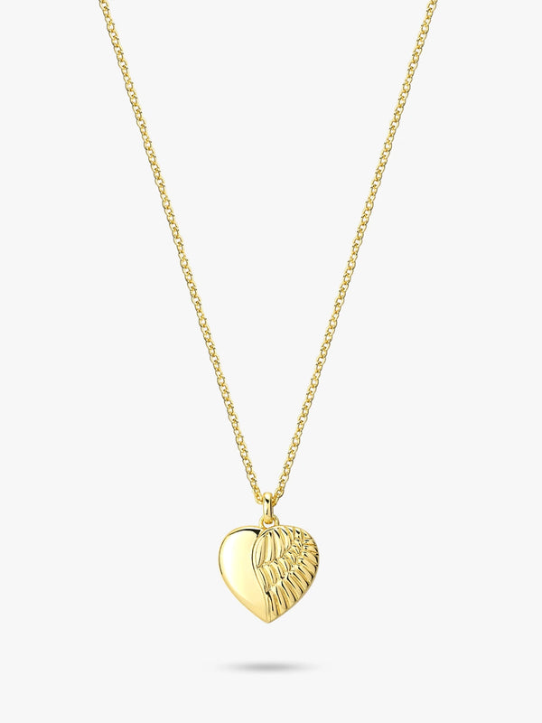 Angel Wing Heart Pendant Necklace