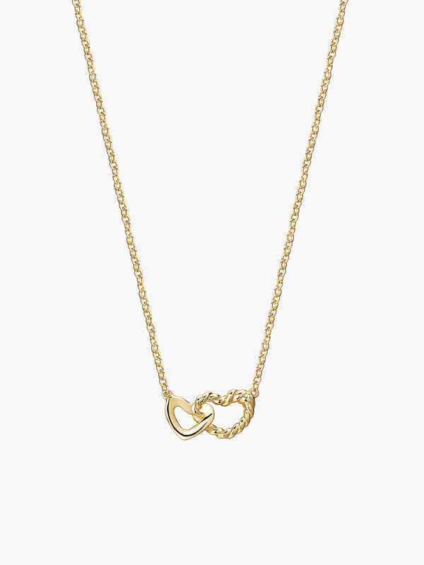 Rope Interlocking Heart Necklace - Pendant Necklaces - OOTDY