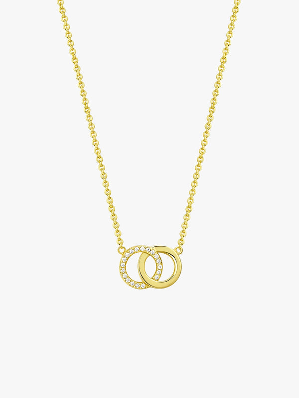 Double Circle Pave Necklace