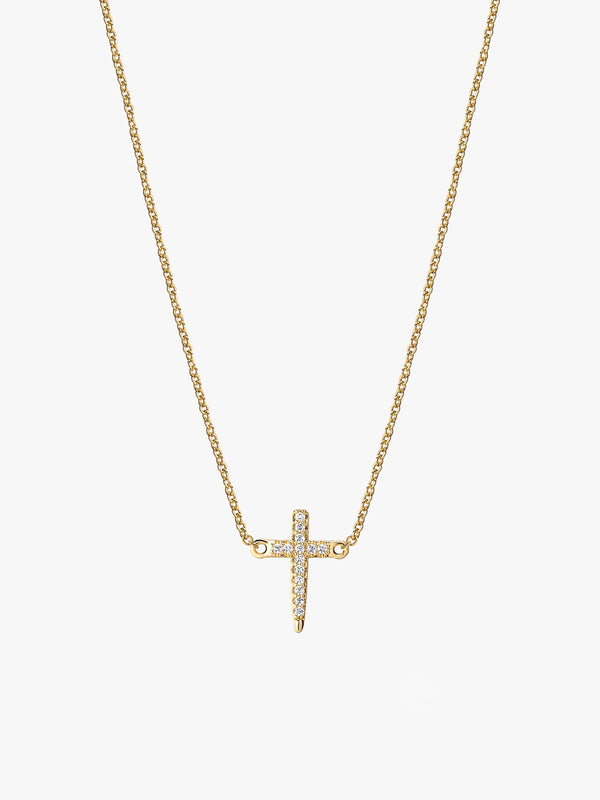 Pave Cross Necklace - Pendant Necklaces - OOTDY