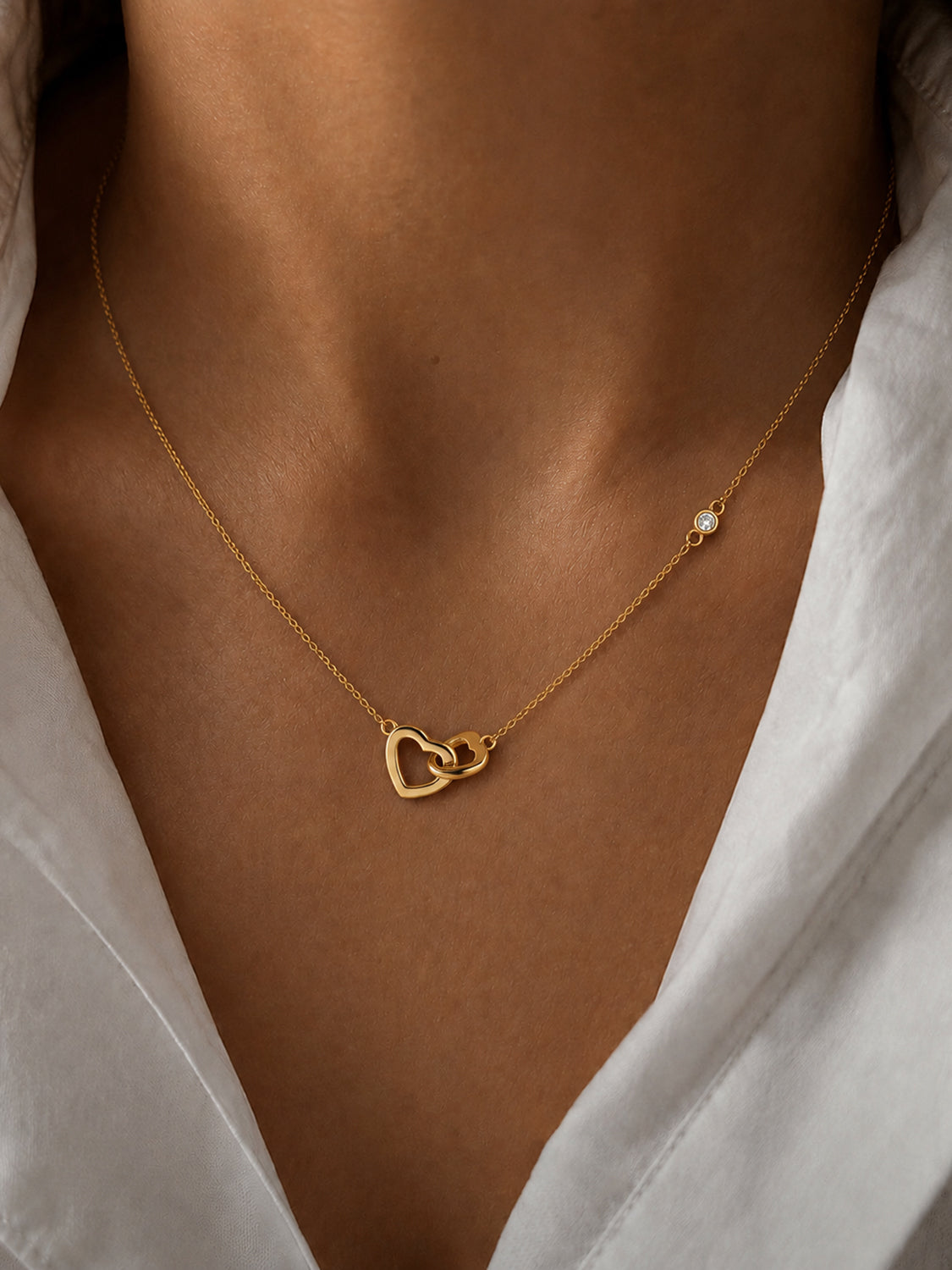 Interlocking Double Heart Necklace – OOTDY