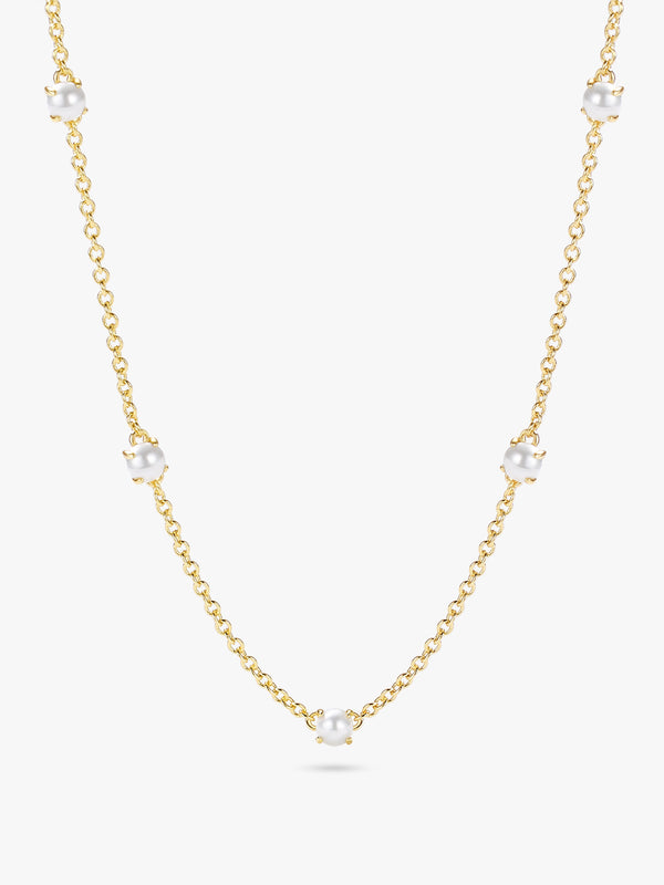 Mini Pearl Station Necklace