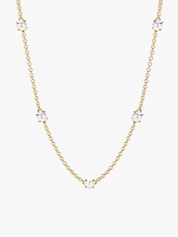 Mini Pearl Station Necklace - Chain Necklaces - OOTDY