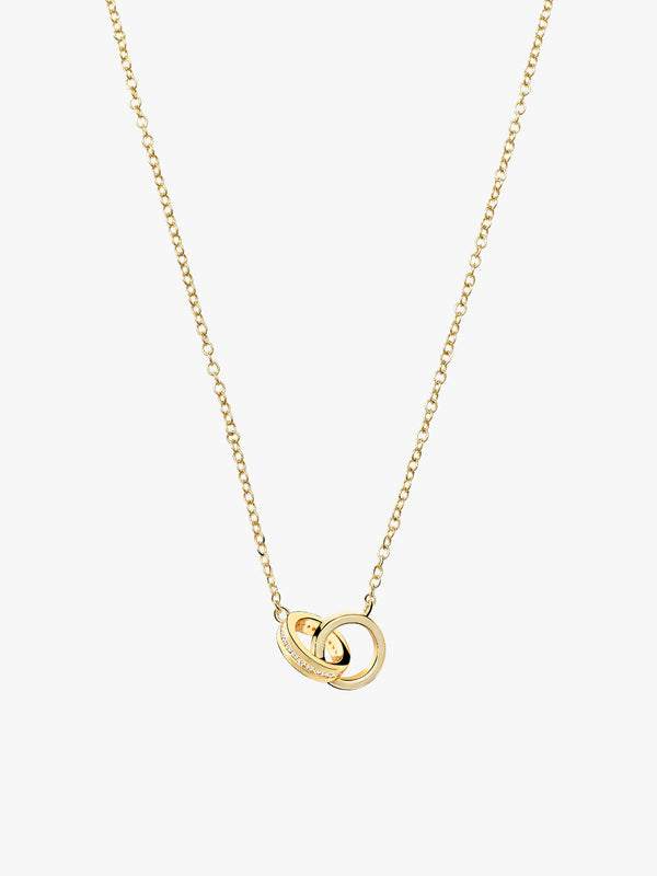 Pave Interlocking Double Circle Necklace