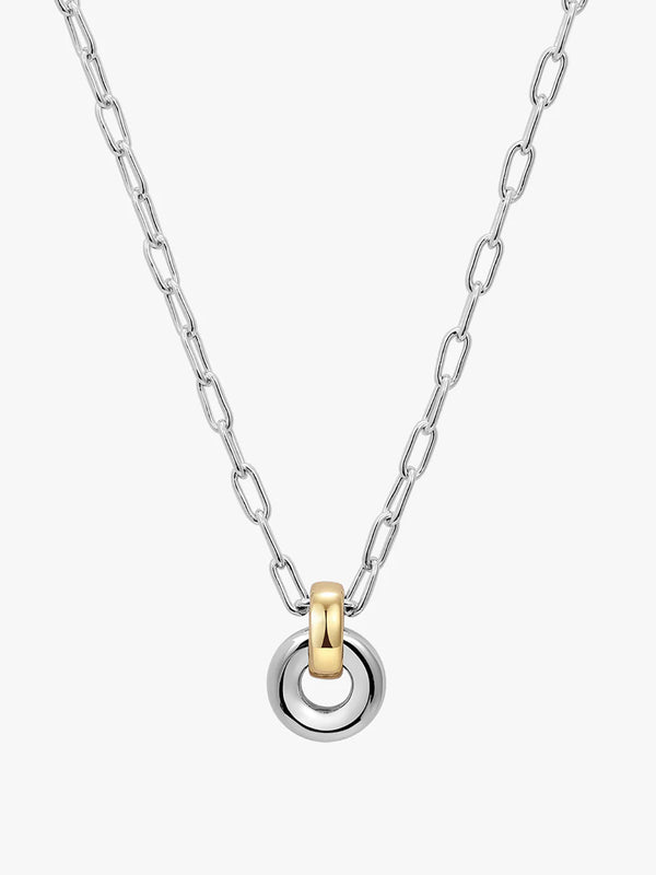 Mixed Linked Circle Necklace