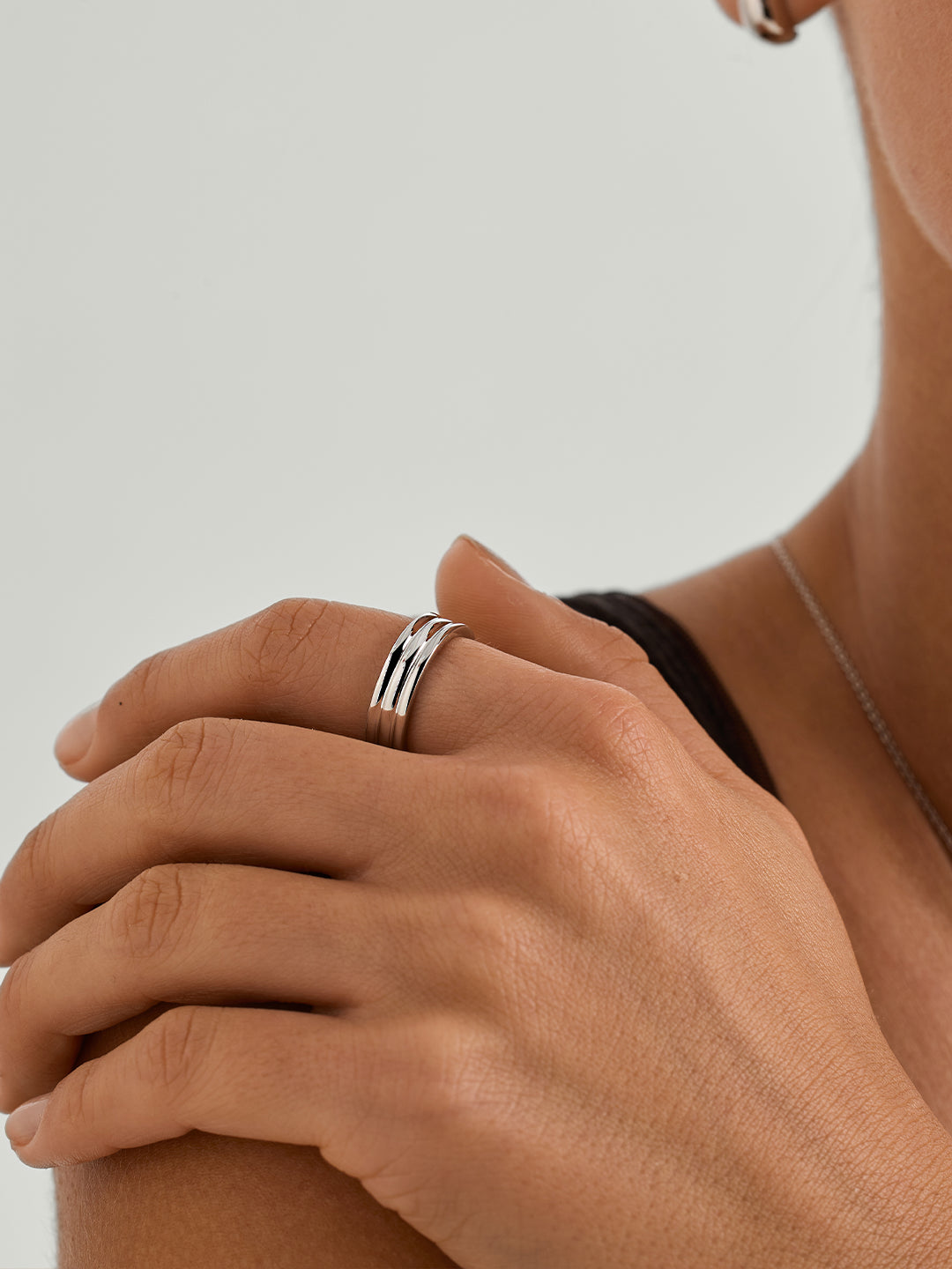 Slightly Rounded Ring Band 18K Gold Classic Round Band Ring – OOTDY