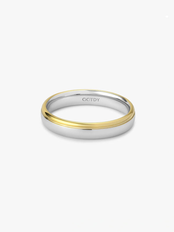 Bicolor Round Band Ring