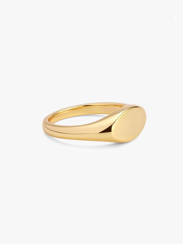 Oval Signet Band Ring