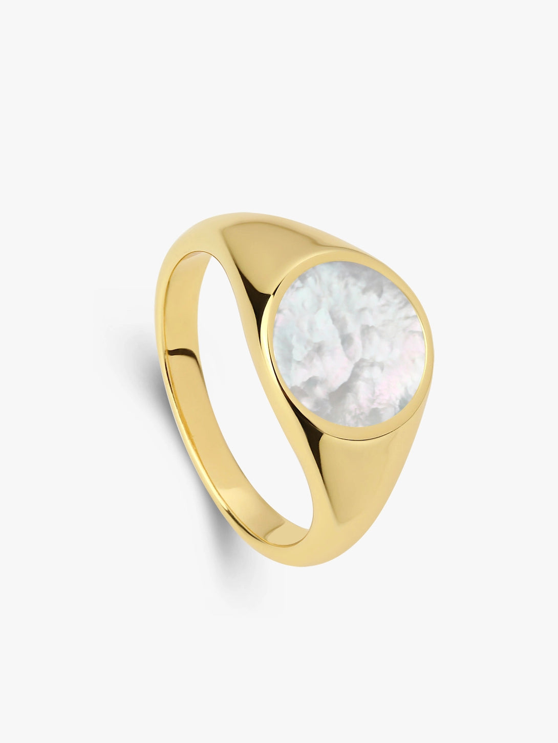 Classical Round Mother Of Pearl Statement Ring - OOTDY