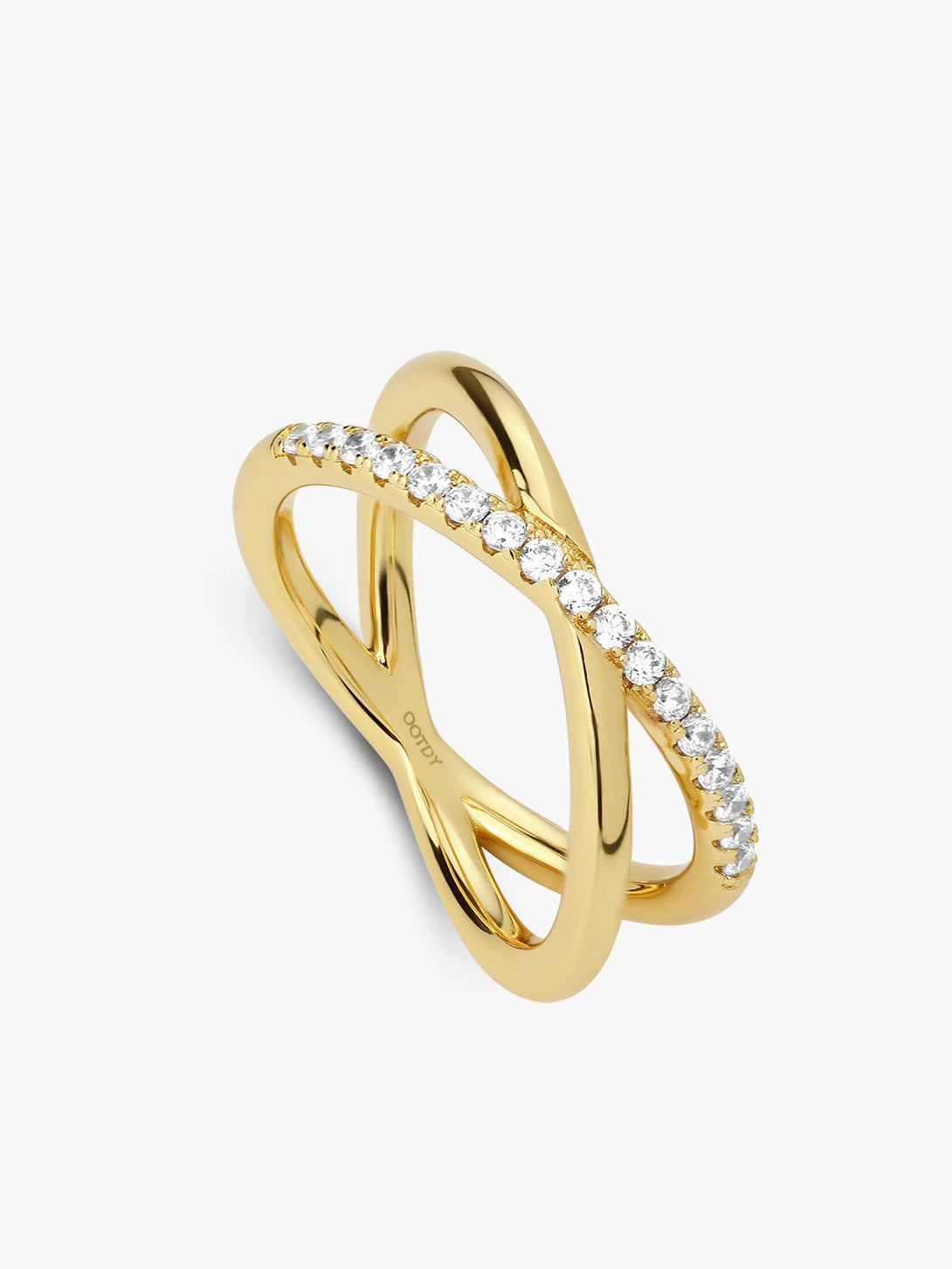 Delicate Pave Cross X Ring - OOTDY