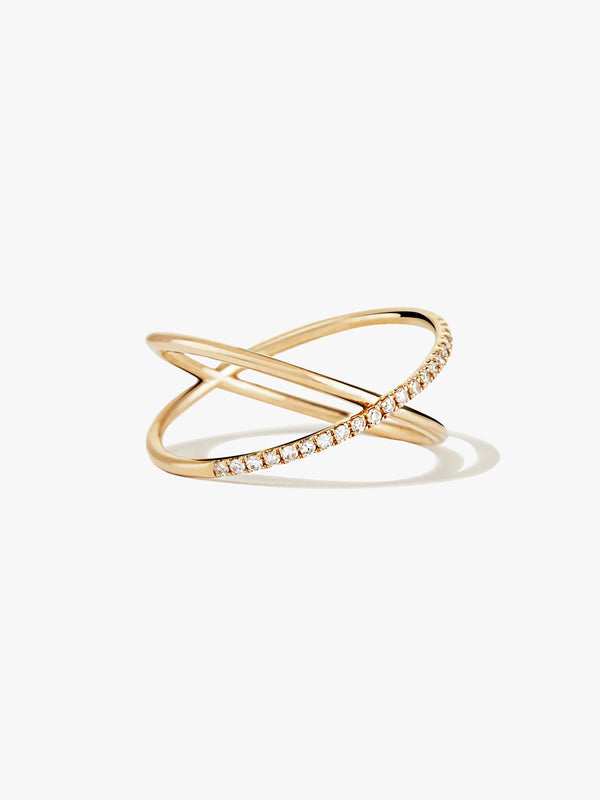 Pave Cross X Ring