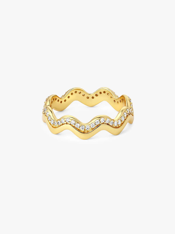 Wave Half Pave Ring