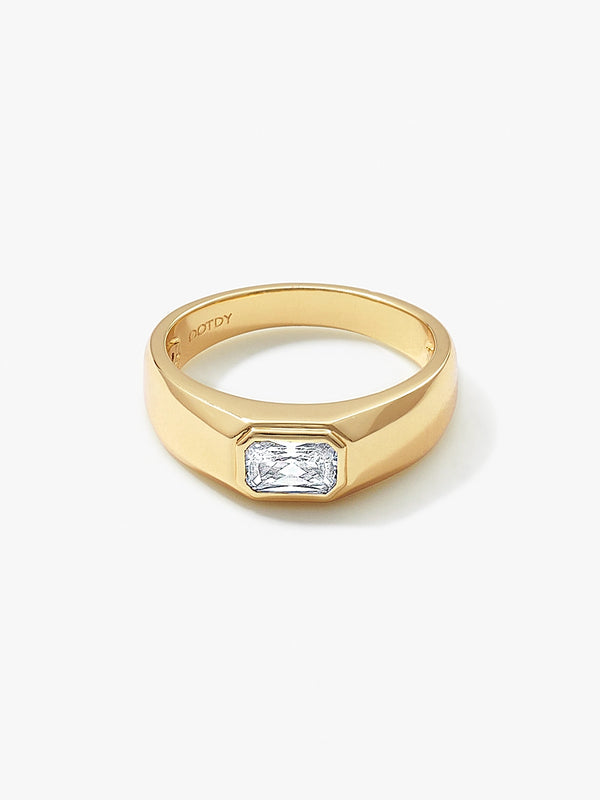 Emerald Cut Crystal Dome Ring