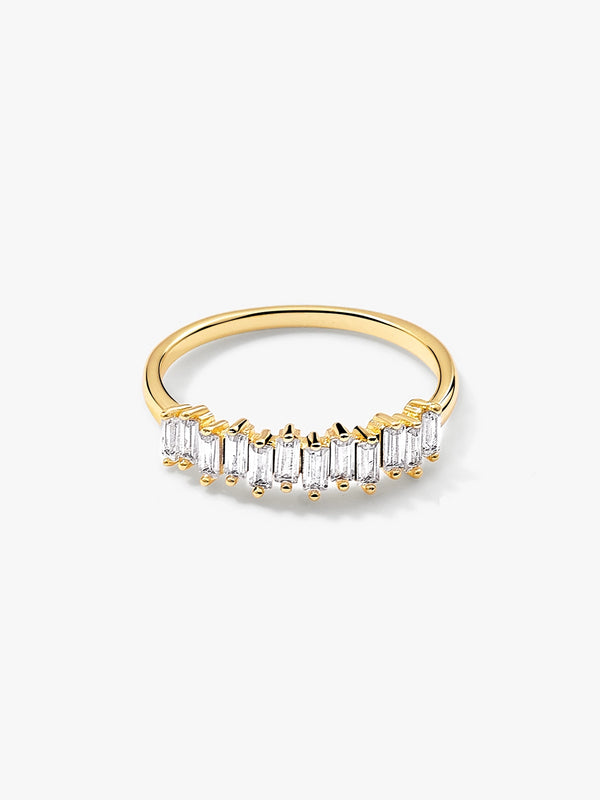 Vertical Baguette Crystal Ring - Delicate Rings - OOTDY