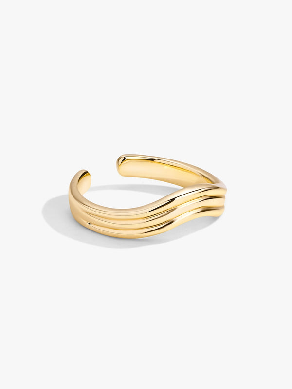 Wavy Trio Open Ring