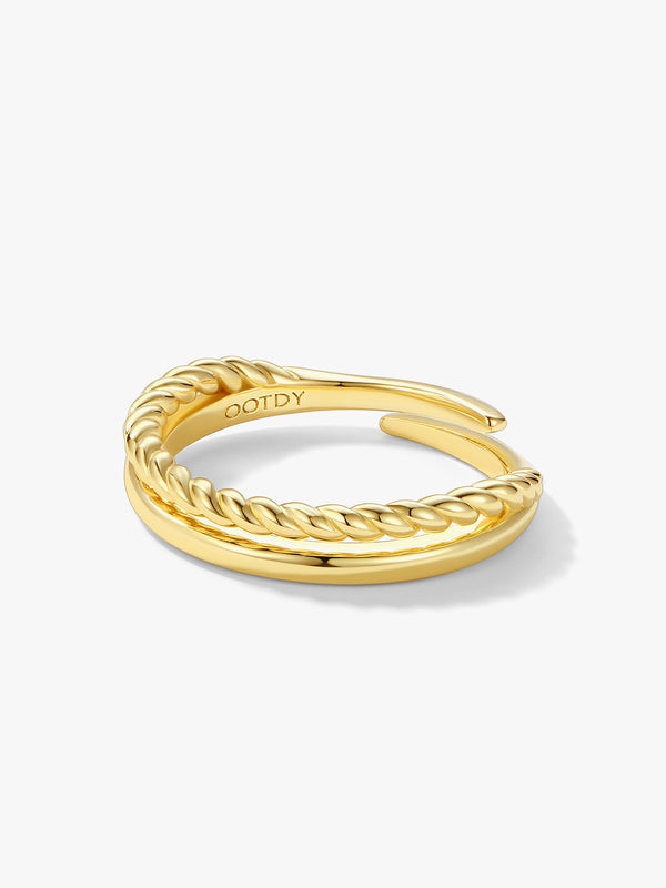 Twist Double Band Open Ring