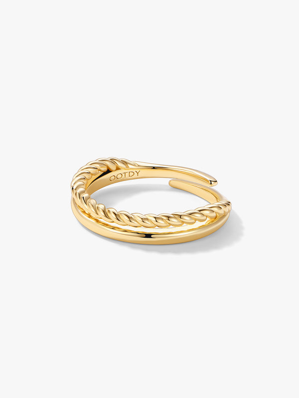 Twist Double Band Open Ring