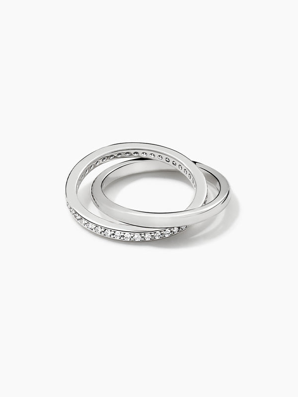 Silver Duo Crossover Ring