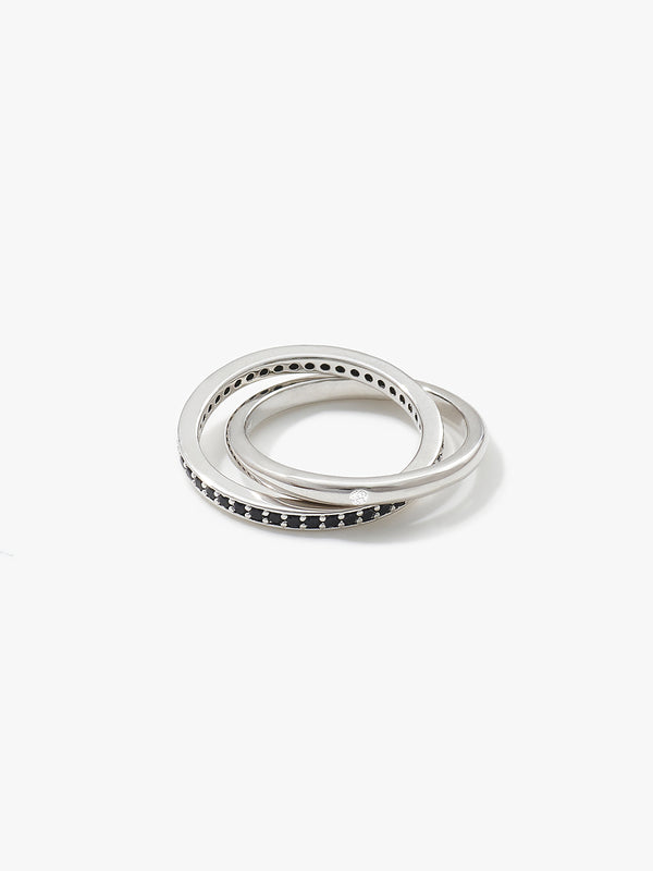 Duo Black and White Crossover Ring