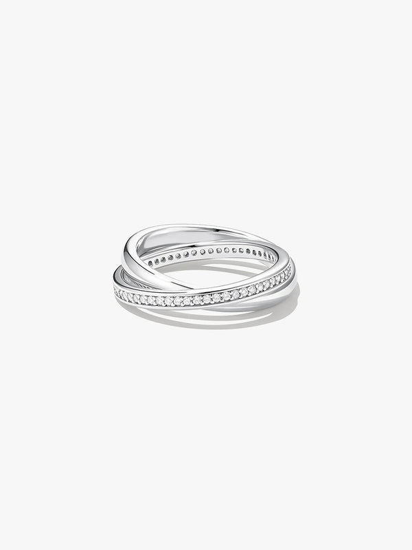 Pave Duo Crossover Ring