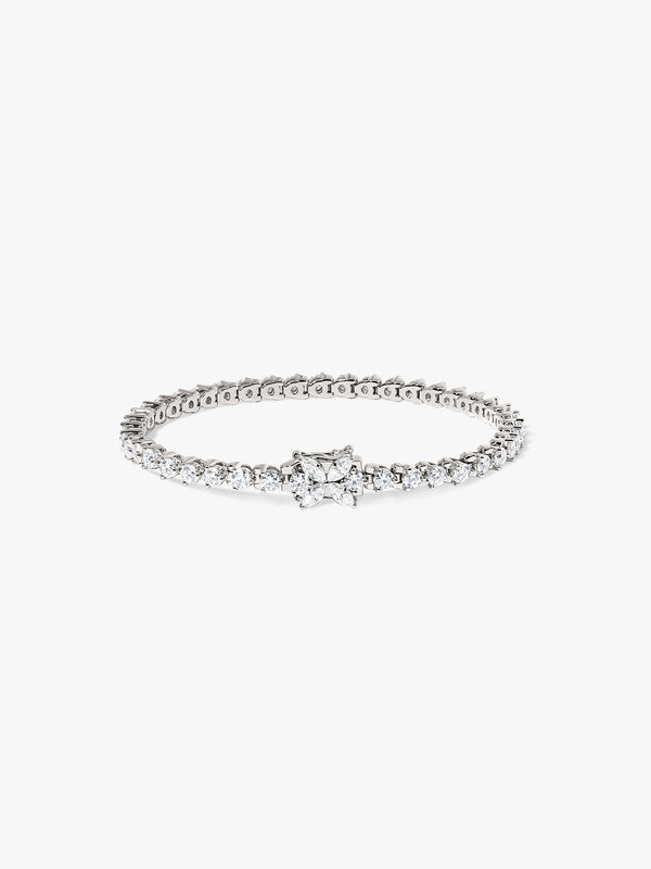 Moissanite Tennis Bracelet With Marquise Sapphire