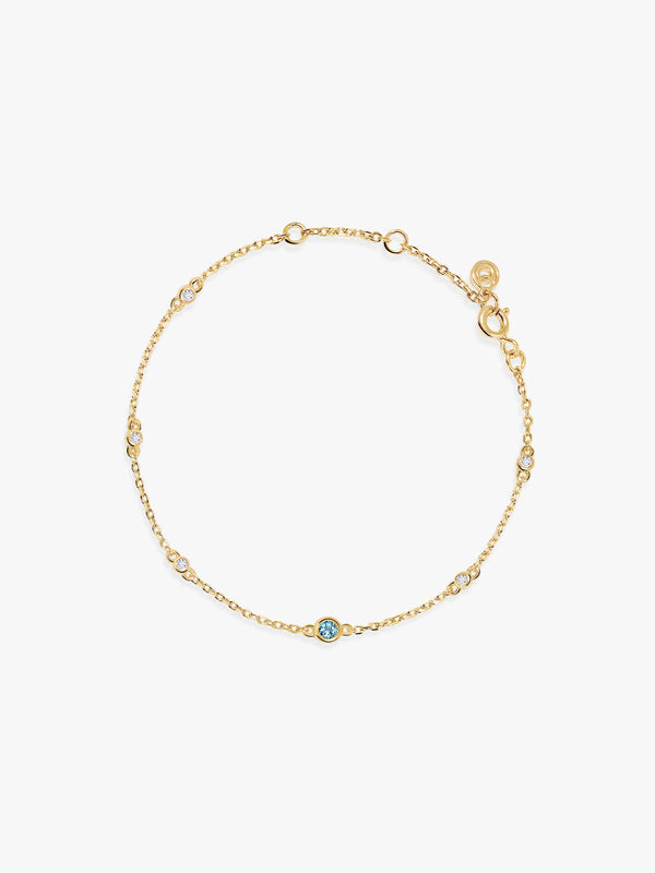 Blue Topaz & Sapphire Station Bracelet