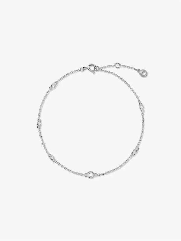 Silver Sapphire Station Bracelet