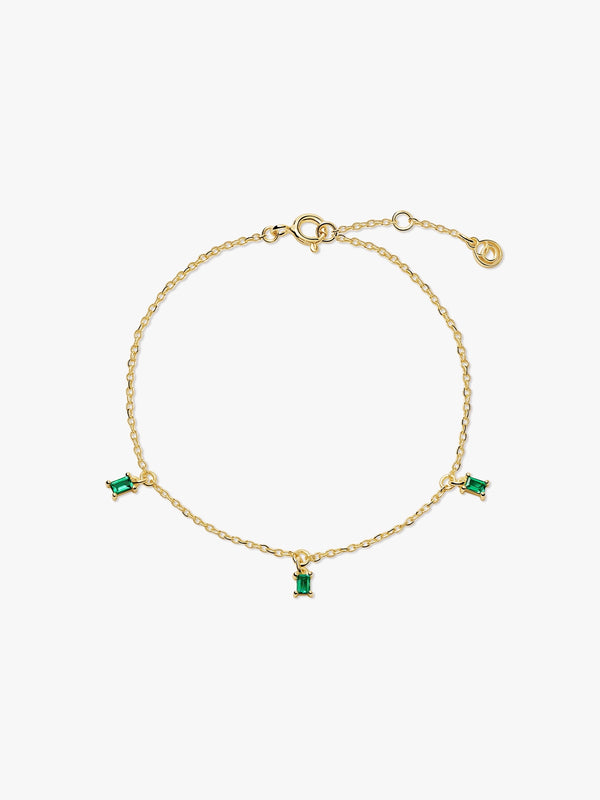 Baguette Emerald Bracelet - Charm Bracelets - OOTDY