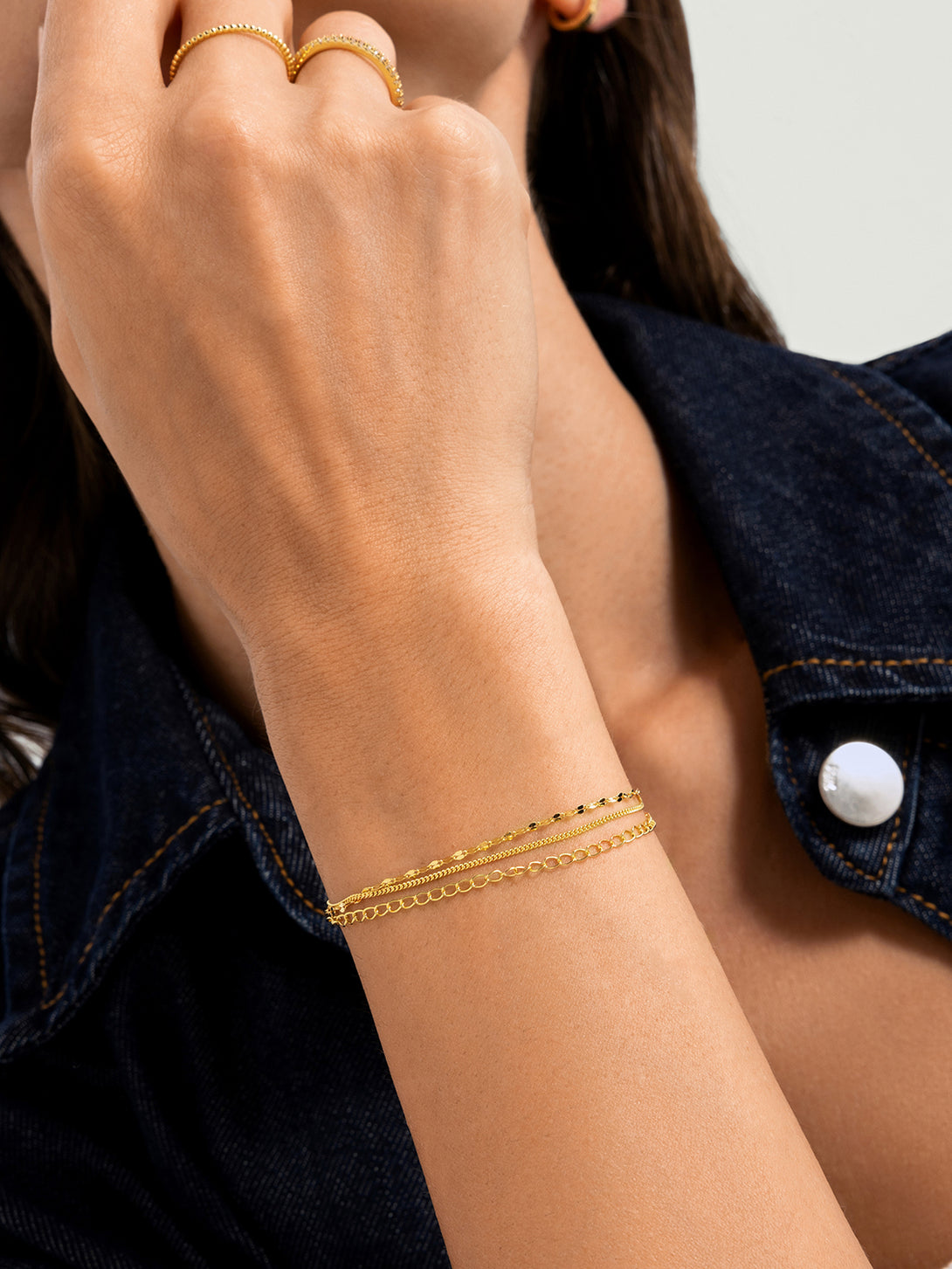 Three Chain Layered Bracelet - Chain Bracelet - OOTDY