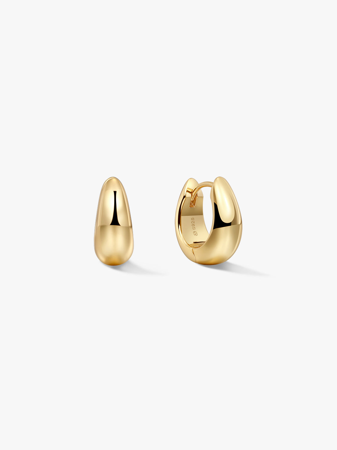 18K Gold Daily Loop Huggie Hoop Earrings – OOTDY