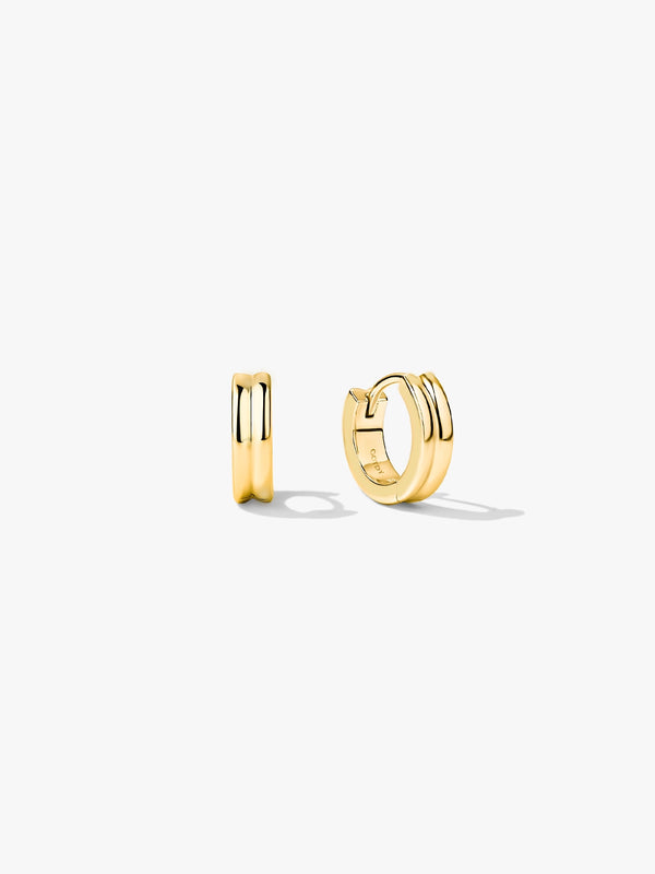 Gold Minimalist Double Huggies - Huggie Earrings - OOTDY