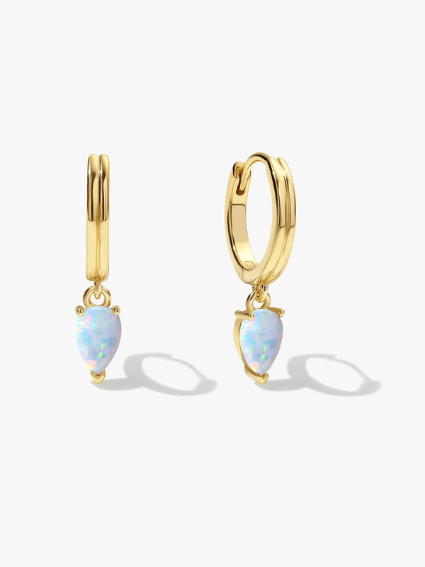 Delicate Teardrop Opal Drop Earrings