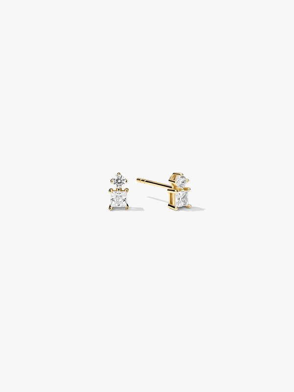 Mini Round & Square Crystal Studs - Stud Earrings - OOTDY