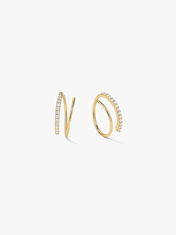 Half Pave Double Hoops