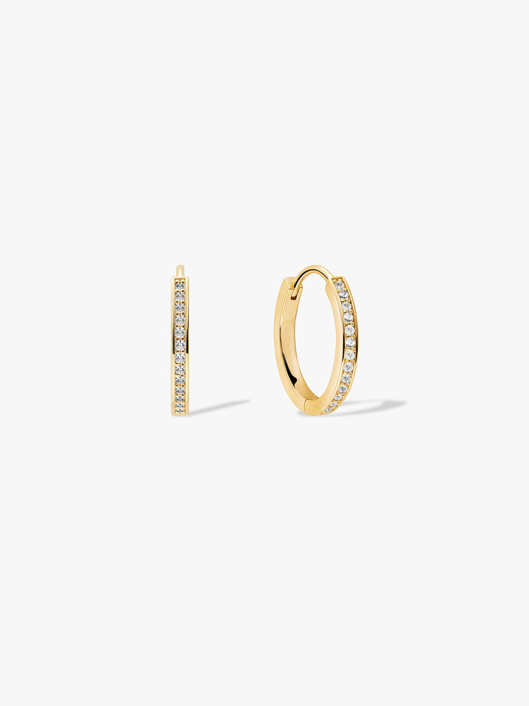 Thin Pave Crystal Hoops - Hoop Earrings - OOTDY