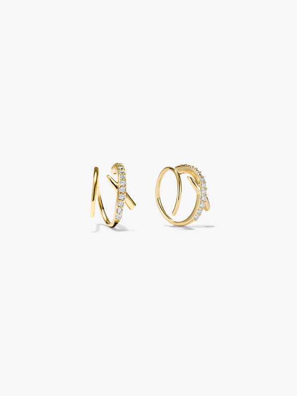 X Cross Double Hoops - Hoop Earrings - OOTDY