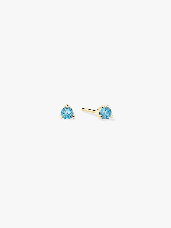 Mini Blue Topaz Studs