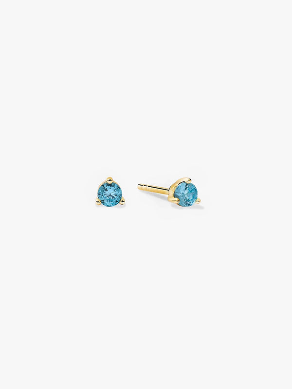 Mini Blue Topaz Studs - Stud Earrings - OOTDY