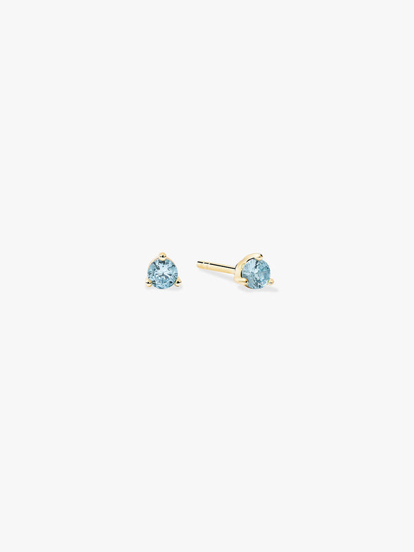 Mini Aquamarine Studs - Stud Earrings - OOTDY