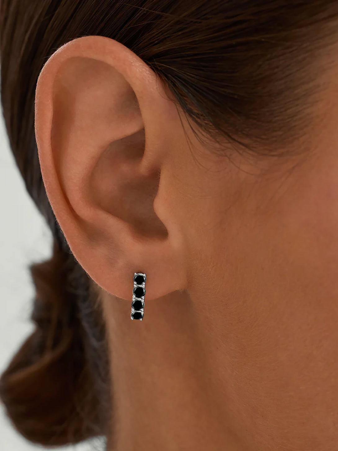 Black Sapphire Huggies - Huggie Earrings - OOTDY