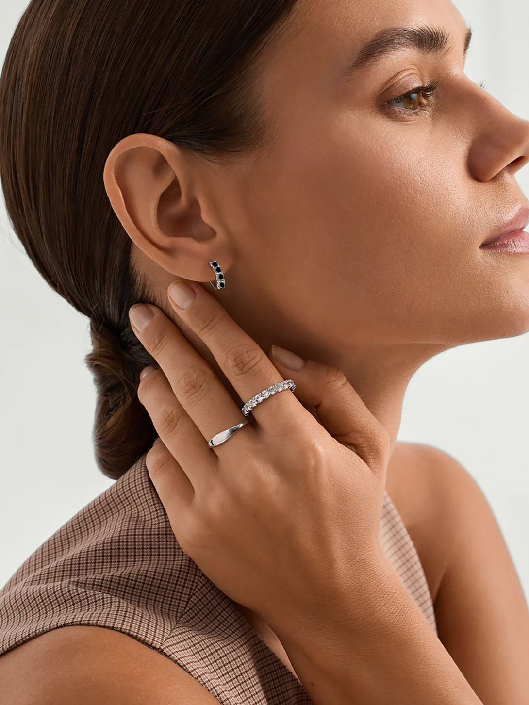 Black Sapphire Huggies - Huggie Earrings - OOTDY