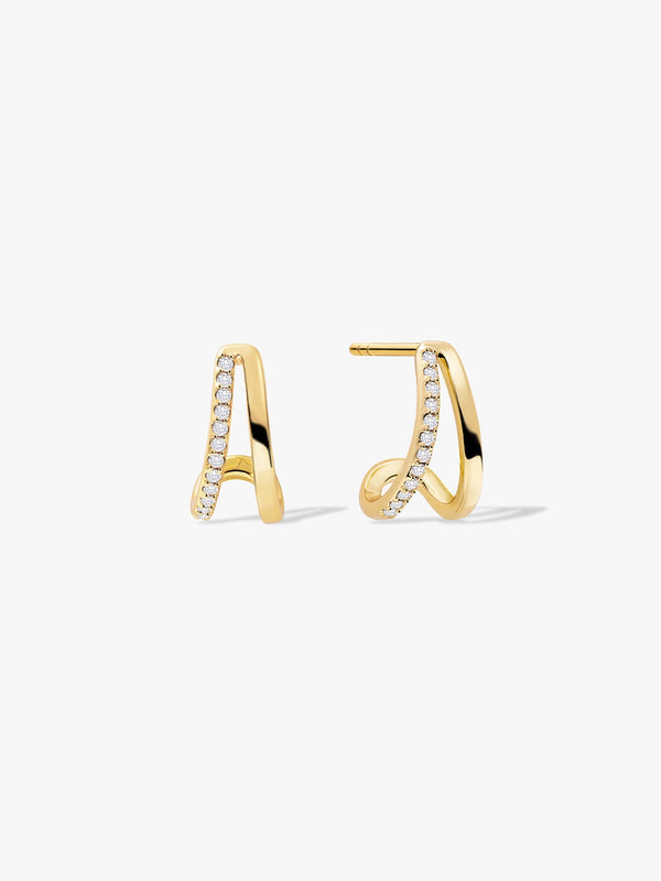 Half Pave Double Tube Hoops