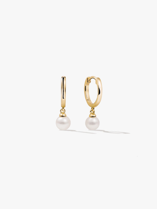 Pearl Huggie Drops - Drop Earrings - OOTDY