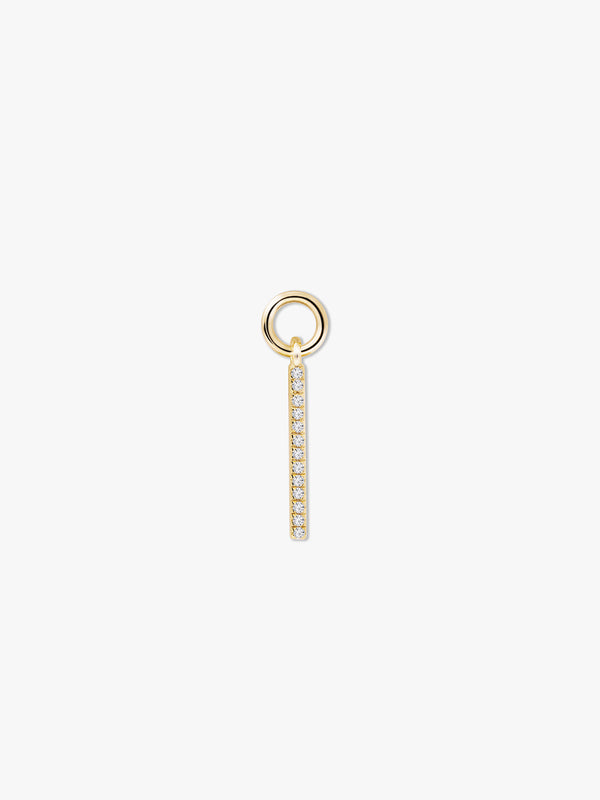 Single Pave Bar Charm